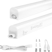 LED TL Armatuur met T5 Buis - Igia Timola - 30cm Enkel - 4W - Koppelbaar - Natuurlijk Wit 4000K - Mat Wit - Kunststof