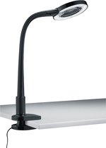 LED Klemlamp - Torna Lumpa - 5W - Warm Wit 3500K - Vergrootglas - Glans Zwart - Kunststof