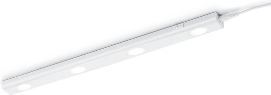 LED Keukenkast Verlichting - Torna Arigany - 4W - Koppelbaar - Warm Wit 3000K - 4-lichts - Rechthoek - Mat Wit