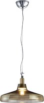 LED Hanglamp - Hangverlichting - Torna Dovino - E27 Fitting - Rond - Mat Bruin - Aluminium