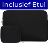 Laptop Sleeve 14 inch + Etui (Macbook hoes) zwart van ZEDAR®
