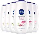 Nivea Douchegel - Rose & Almond Oil - 6 x 250 ml - Voordeelverpakking