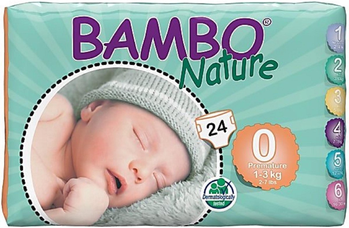 BAMBO Nature luiers maat 0 | 24 stuks