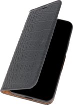 Diledro - Ultra thin flip wallet Samsung Galaxy S21 Ultra hoesje echt leer - Croco Black