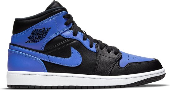Nike Air Jordan 1 Mid Heren Sneakers - Black/Hyper Royal-White - Maat 44.5  | bol.com