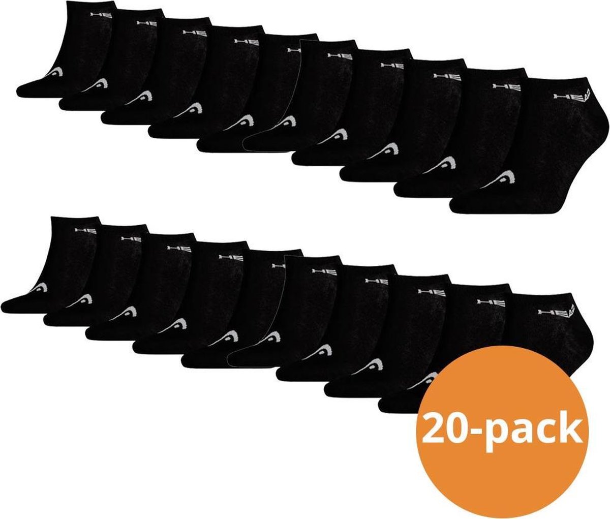 HEAD Sneaker Sokken 20 paar sneakersokken Unisex Zwart