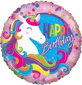 Folieballon Happy Birthday Classic Unicorn 46 cm