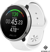 Siliconen Smartwatch bandje - Geschikt voor  Polar Unite sport band - wit - Strap-it Horlogeband / Polsband / Armband