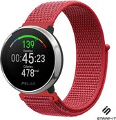 Nylon Smartwatch bandje - Geschikt voor  Polar Ignite nylon band - Chinees rood - Strap-it Horlogeband / Polsband / Armband
