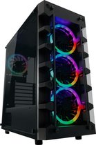 LC-POWER® Solar System Midi Tower ATX PC Case - Computer Behuizing - 4 RGB Case Fans - Game PC - Gehard Glas - Zwart
