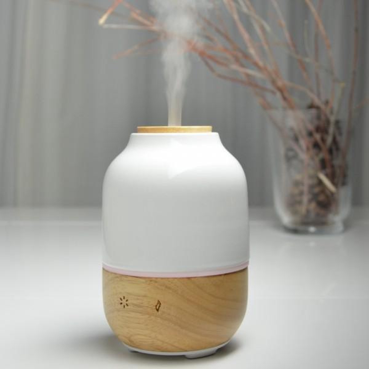 Goedkoopste Aroma Diffuser Purisia - Essential Oil diffuser - Aroma Diffuser 120 ml - 4 uur verdampcapaciteit - Luchtverdamper - Aromatherapie - Luchtbevochtiger - Geurverspreider