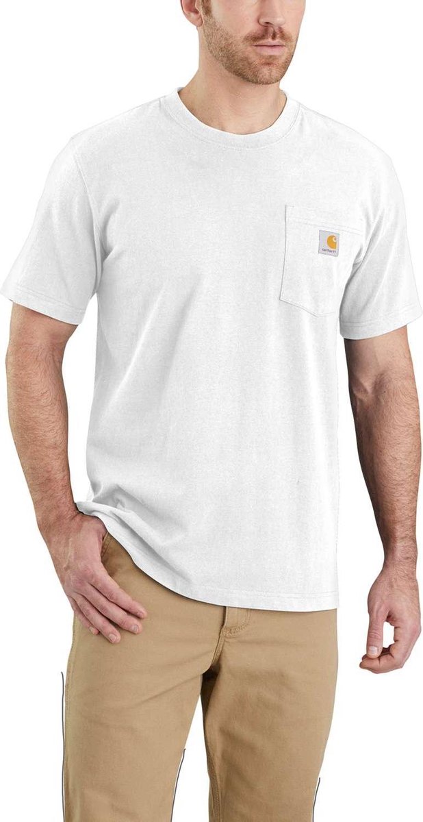 Carhartt Pocket T-shirt - korte mouw - White - Maat L (valt als XL)