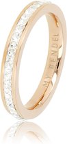 My Bendel - Ring met zirkonia steentjes - Damesring - rosegoud - met zirkonia stenen - 3 mm - Met luxe cadeauverpakking