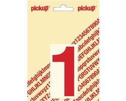 Pickup plakcijfer Helvetica 80 mm - rood 1