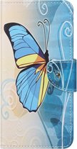 Coverup Book Case - Geschikt voor Nokia 5.4 Hoesje - Blauwe Vlinder