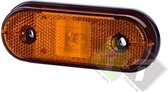 Zijmarkeringslamp, Contourlamp ovaal model, 17mm hoog, langwerpig oranje, 12 tot 24 Volt, Horpol
