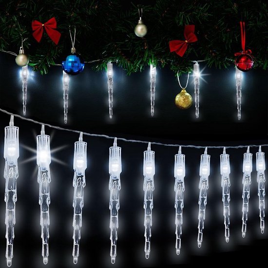 Lichtketting Kerstmis ijspegel 10 LED's 6,2m