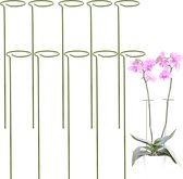Plantensteun - Plantenstandaard - Plantenstok met Ring - 40 cm - Groen - 10 Stuks