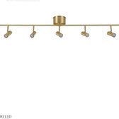 Cato plafondlamp Track (5 spots) Geborsteld Messing