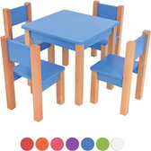 Mobi furniture Mario - kindertafel met 4 stoelen - blauw