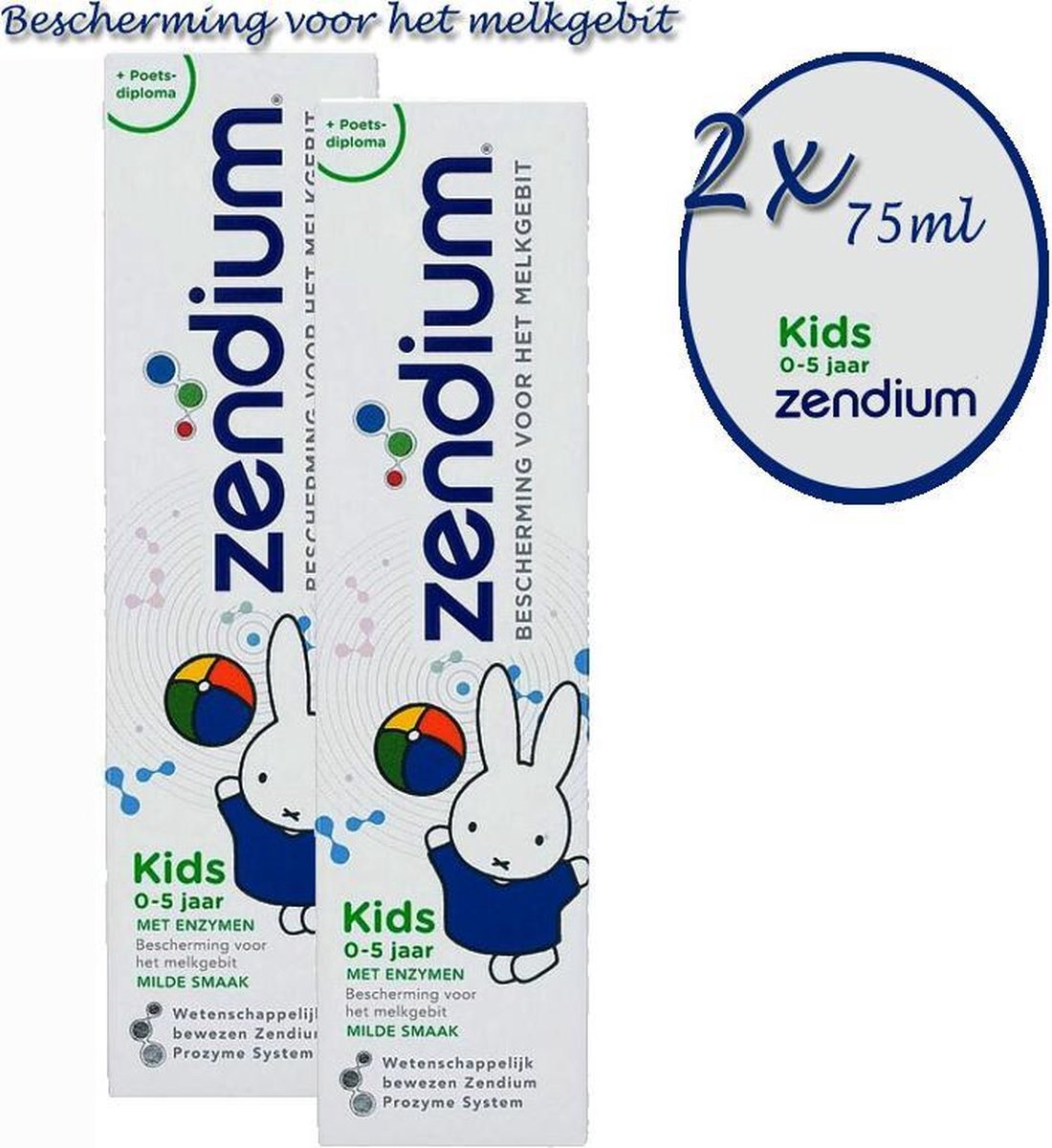 Zendium Kids 0-5 jaar - Tandpasta- 2x 75 ml