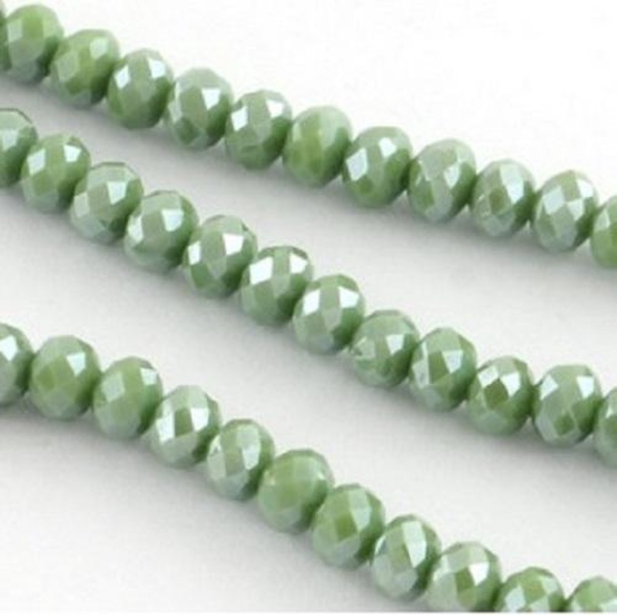 Streng facet kralen 6x4mm | Groen | Ca. 90 kralen | Sieraden maken