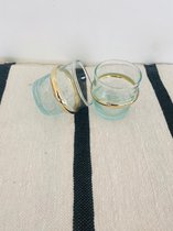 Traditioneel Espresso Glas |Set van 6 | Goud | Espresso Glas handgemaakt| S