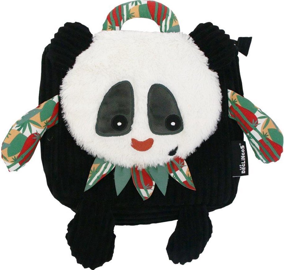 Les Deglingos Rugzak Panda Zwart/wit 25 Cm