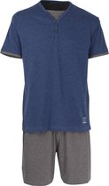 Ceceba heren shortama - blauw met grijs -  Maat: 4XL