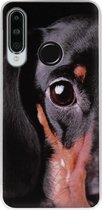 ADEL Siliconen Back Cover Softcase Hoesje Geschikt voor Huawei P30 Lite - Teckel Hond