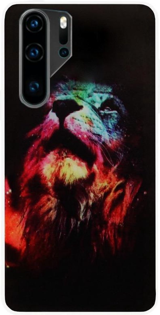 ADEL Siliconen Back Cover Softcase Hoesje Geschikt voor Huawei P30 Pro - Leeuw Kleur