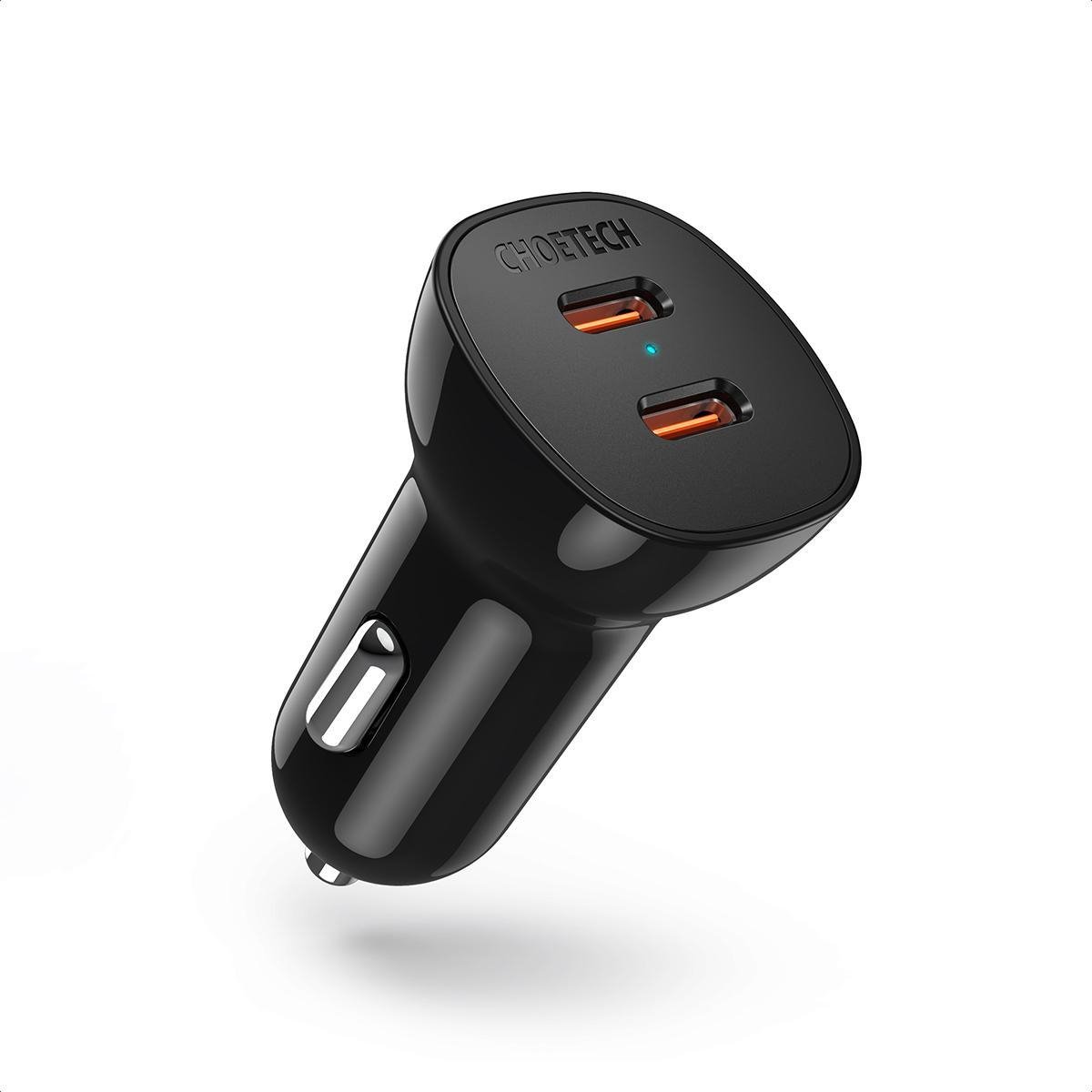 CHOETECH 36W Autolader Snellader USB-C 2-Poorts - iPhone 12/12 Pro Max/12 Mini/11/11 Pro Max/X/SE,