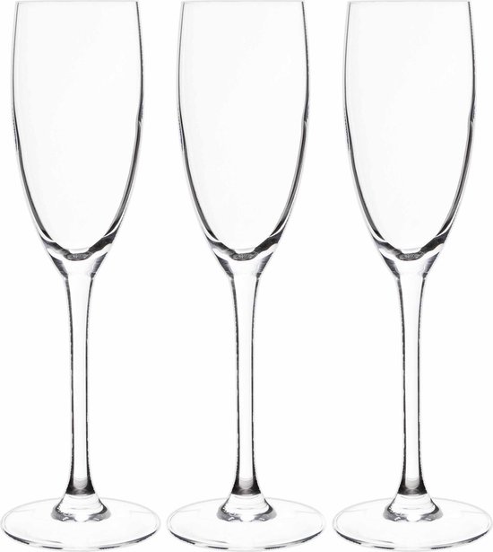 uitgebreid Literatuur Wiskunde 6x Stuks champagneglazen van glas 160 ml - Glazen op voet voor  Champagne/bubbels of Cava | bol.com
