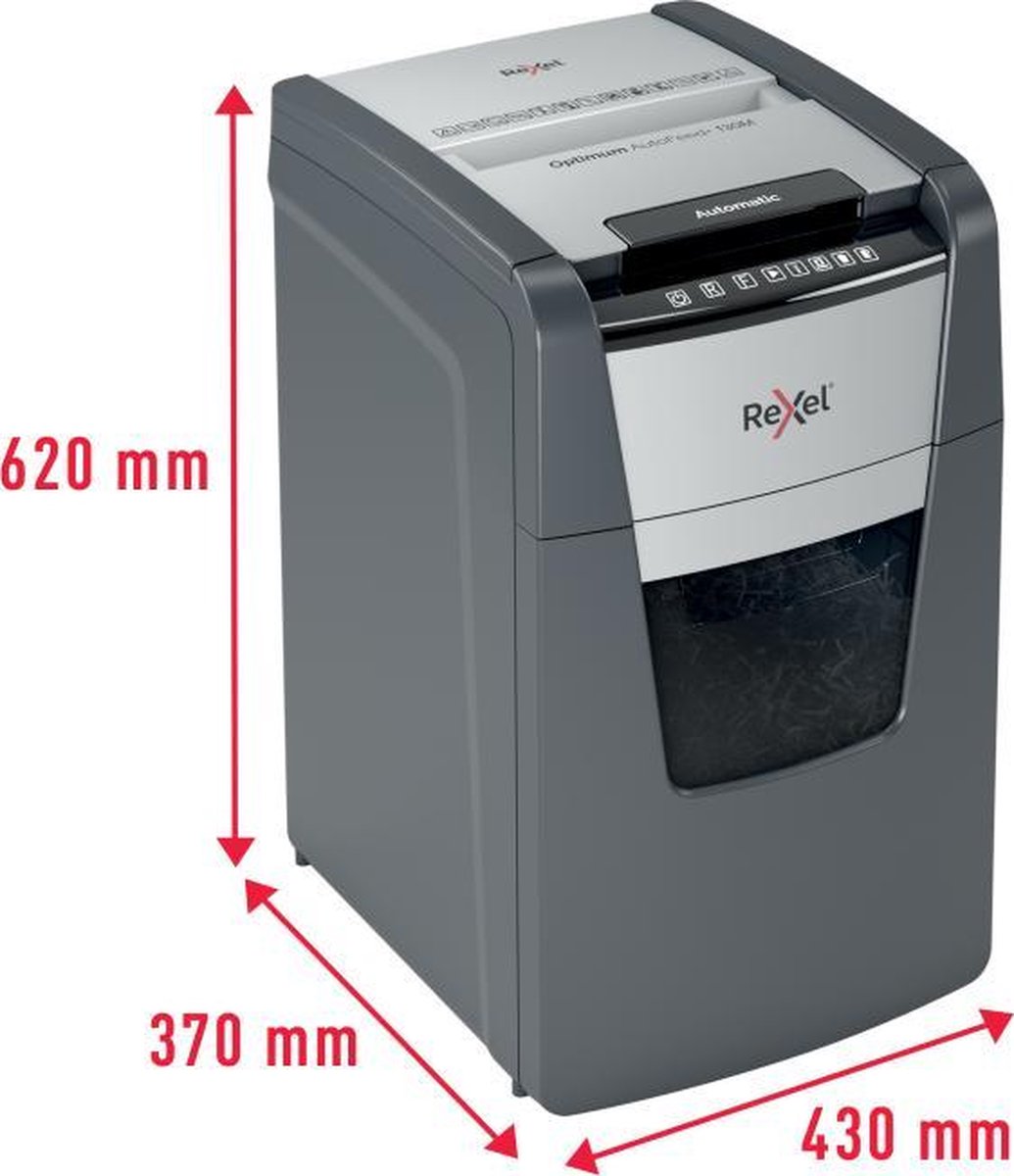 Rexel Optimum Auto+130M Fluisterstille Papierversnipperaar thumbnail 4