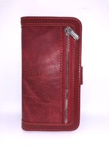 iPhone 11 PRO Luxury Wallet Case Rits met pasjes (Rood)