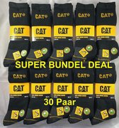 Cat Werksokken - SUPER BUNDEL DEAL - 10 Bundels - 30 Paar - Zwart - 41/45 - 77% KATOEN