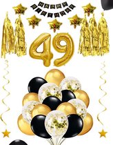 49 jaar verjaardag feest pakket Versiering Ballonnen voor feest 49 jaar. Ballonnen slingers sterren opblaasbare cijfers 49
