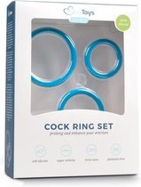 Cockring set - drie maten - blauw - Blauw - Sextoys - Cockringen - Toys voor heren - Penisring