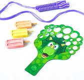 Straatspellen | Springtouw + Stoepkrijt + Bellenblaas | Kinderen 4 - 8 jaar | Speelgoed voor buiten