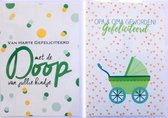 Gefeliciteerd met de Doop + Opa en Oma geworden - 2 Wenskaarten – 12 x 17 cm