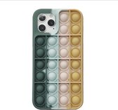 Apple iPhone 11 Hoesje Pop It Fidget Toy Siliconen Back Cover Groen