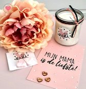 Moederdag cadeautje - Kaarsje - Kaartje - Sticker - Cadeauzakje