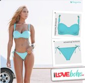 BOHO bikini’s top – striking bandeau – turquoise - XXL - Cup DD