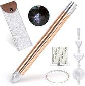 Diamond Painting Pen set - lichtpen Diamond Painting-LED lichtpen-Diamond Painting Accessoires - Incl 4 opzetstukjes-etui