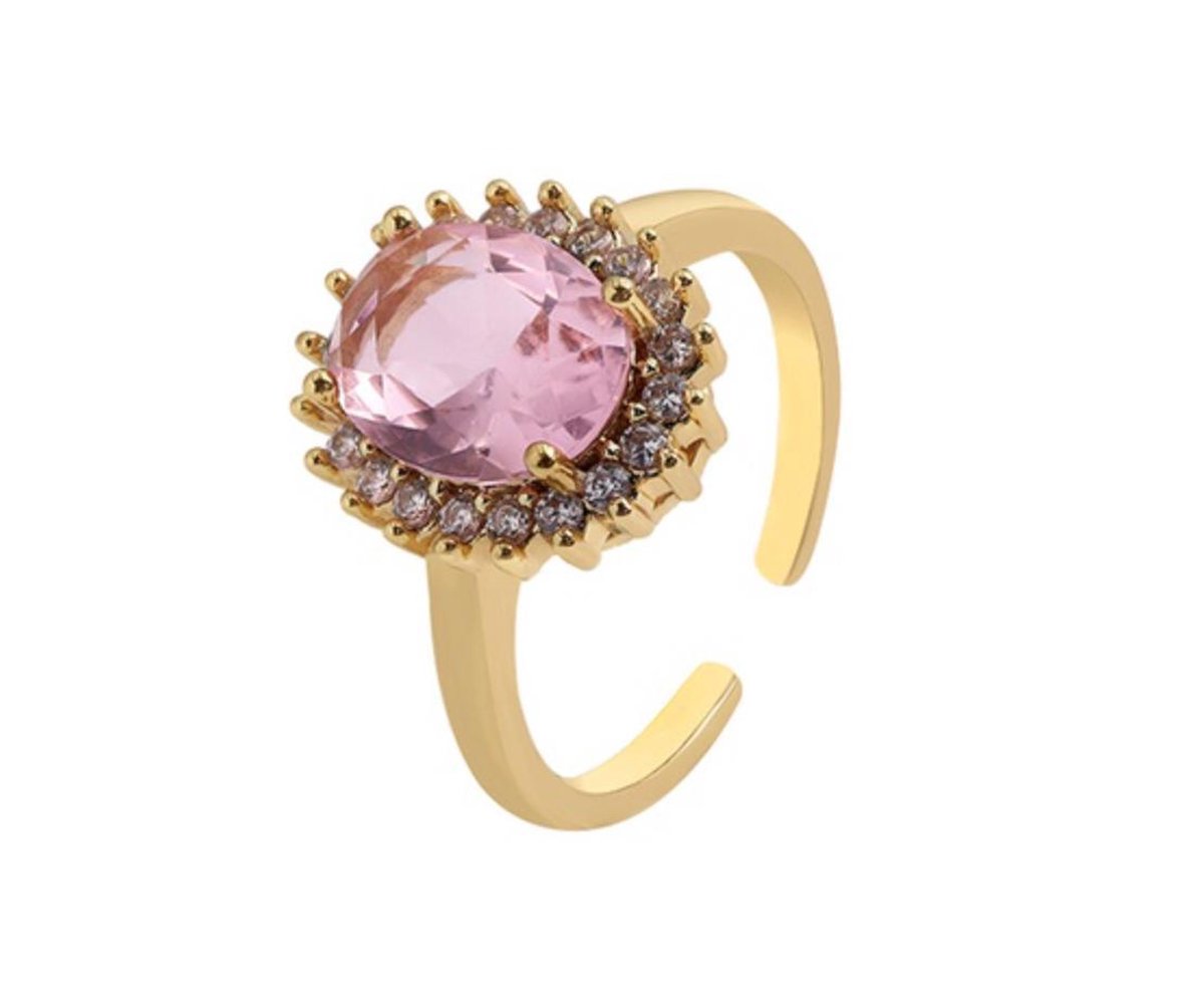 Ring met roze steen | goud gekleurd | bol.com