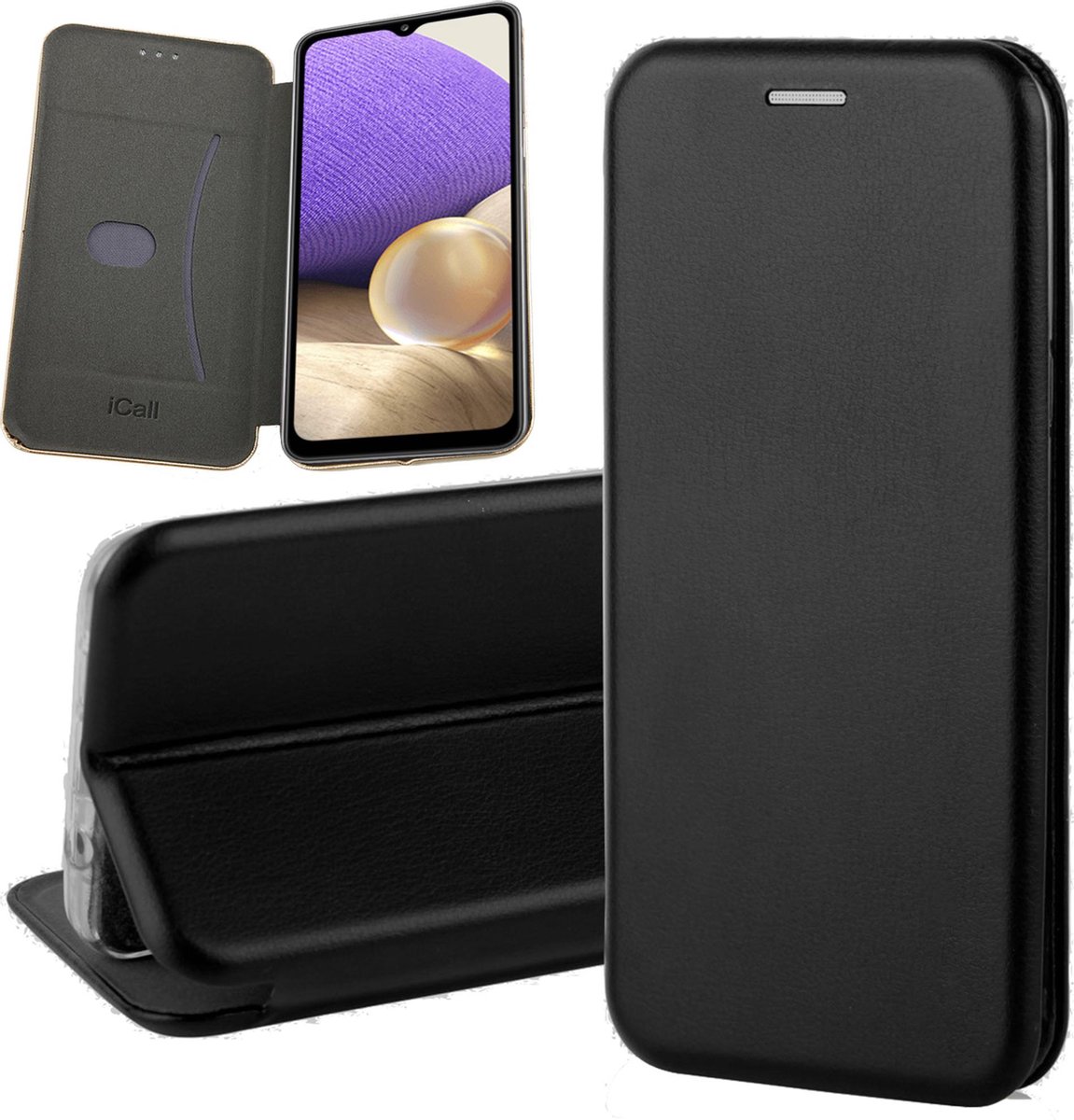 Hoesje geschikt voor Samsung Galaxy A32 5G - Book Case Kunstleer ThinShield Zwart