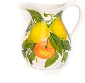 Pro Italia Limone e Arancia -oranje/geel - waterkan -1 Ltr-keramiek-aardewerk-schenkkan-wijnkan