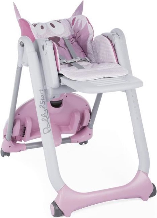Chaise Haute 2 En 1 Chipolino Milk Shake - Chaise + Balancelle, Réglable, Roulettes, Rose