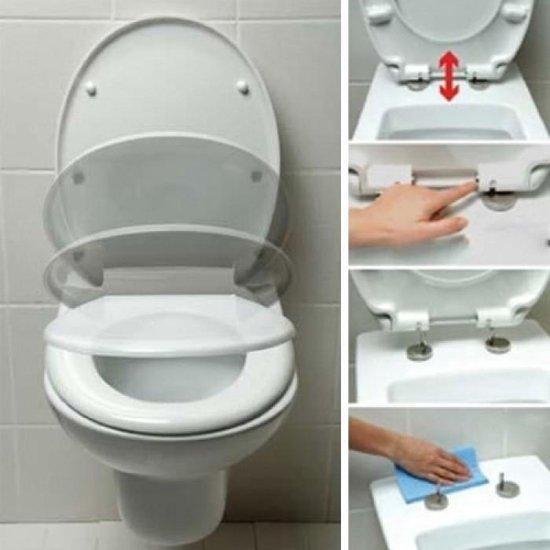 Afneembare Softclose WC-Bril - Toiletbril Toiletzitting Universeel - Wit | bol.com