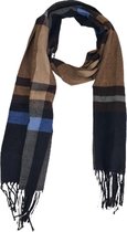 Lange Sjaal BEAU - Zwart / Bruin / Blauw - Polyester - Unisex
